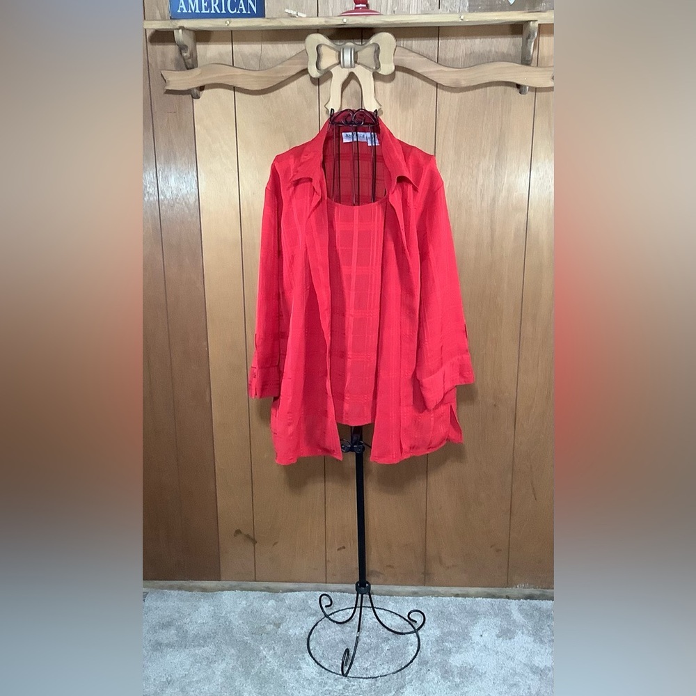 Apparenza Vibrant Scarlet 2 layer Blouse